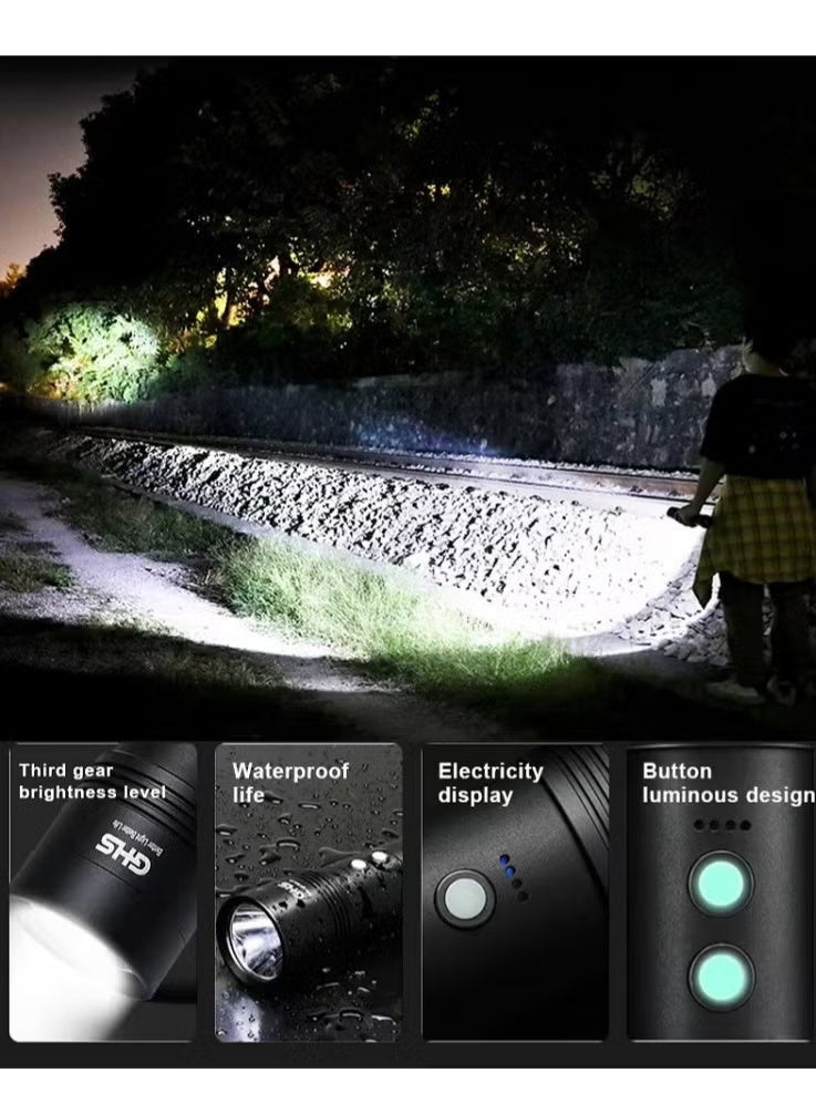 جهاز تشغيل بطارية السيارة المحمول متعدد الوظائف 12V/24V بسعة 9900mAh مع باور بانك وكشاف LED قوي 5W XPG بمدى 800 متر، أضواء طوارئ SOS وتحذير أحمر/أزرق، شاحن USB للمحركات البنزين 6.0 لتر والديزل 3.0 لتر - بوستر طوارئ من الألمنيوم شديد التحمل للسيارات والدفع الرباعي والشاحنات والدراجات النارية والتخييم والأعطال على الطريق - Image 4