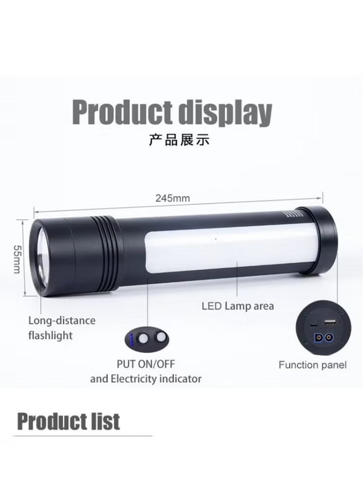 جهاز تشغيل بطارية السيارة المحمول متعدد الوظائف 12V/24V بسعة 9900mAh مع باور بانك وكشاف LED قوي 5W XPG بمدى 800 متر، أضواء طوارئ SOS وتحذير أحمر/أزرق، شاحن USB للمحركات البنزين 6.0 لتر والديزل 3.0 لتر - بوستر طوارئ من الألمنيوم شديد التحمل للسيارات والدفع الرباعي والشاحنات والدراجات النارية والتخييم والأعطال على الطريق - Image 5