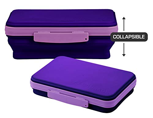 It's Academic Flexi Storage Box, Folding, Collapsible and Adjustable for Pencils, Supplies, and More, Purple (23135) - Image 2