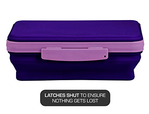 It's Academic Flexi Storage Box, Folding, Collapsible and Adjustable for Pencils, Supplies, and More, Purple (23135) - Image 3