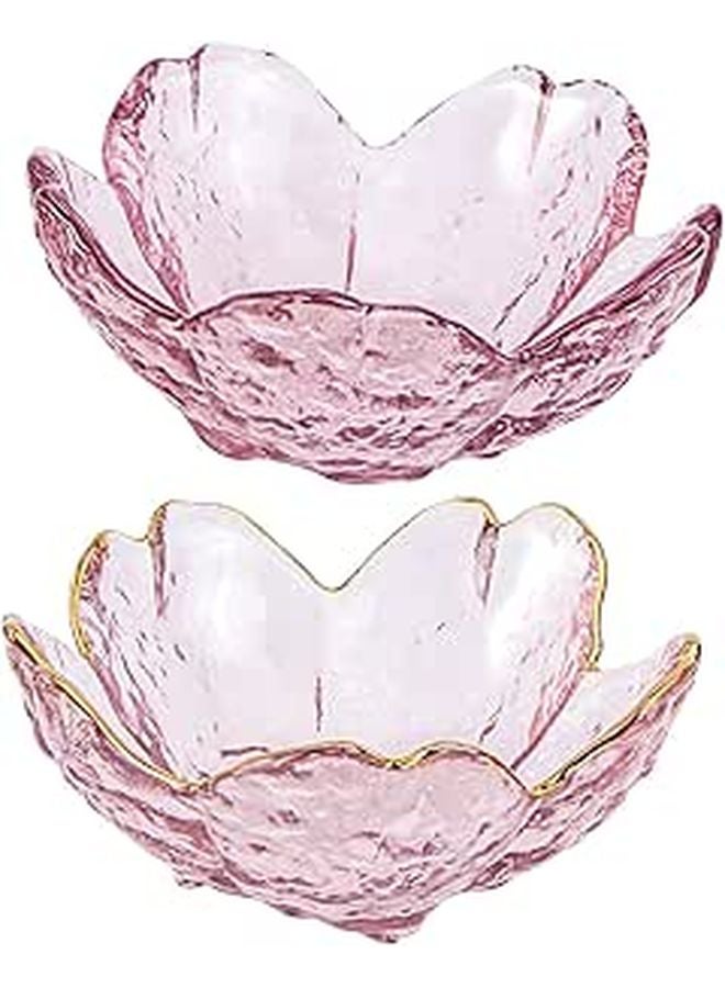 2pcs Grey Violet Cherry Blossom Glass Sauce Dishes Small Bowls for Dipping Kitchen Supply - Image 1