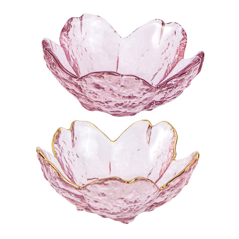 2pcs Grey Violet Cherry Blossom Glass Sauce Dishes Small Bowls for Dipping Kitchen Supply - Image 2