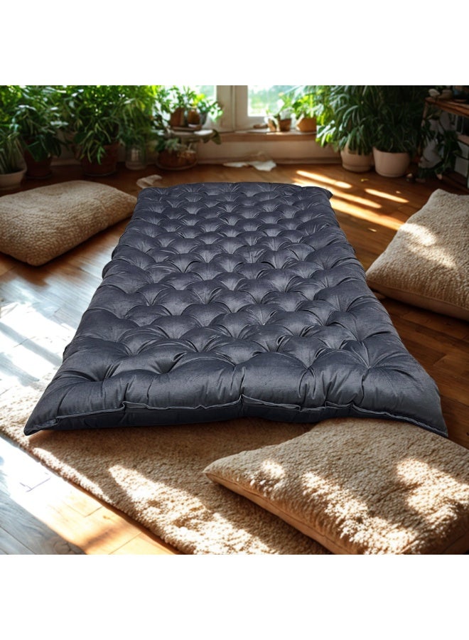 سمارت هوم مرتبة أرضية فاخرة من المخمل 190×90×10 سم – بحشوة قطن ناعمة، قابلة للطي للاستخدام في المنزل وللضيوف - Image 1