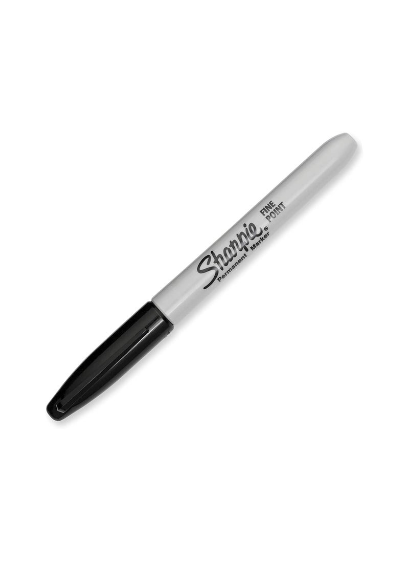 Sharpie مجموعة أقلام تحديد دائمة ذات رأس رفيع مكونة من 5 قطع باللون الأسود  - Image 2