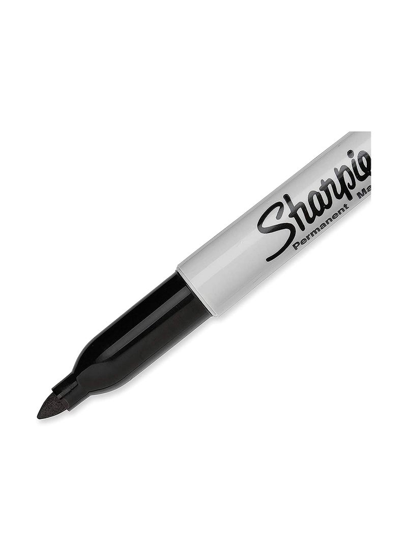 Sharpie مجموعة أقلام تحديد دائمة ذات رأس رفيع مكونة من 5 قطع باللون الأسود  - Image 3