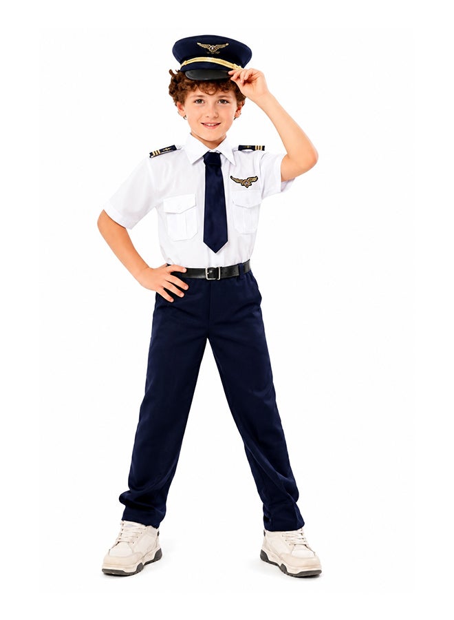 Toy Land Kids Pilot Costume Set with Hat and Tie – Airline Captain Role Play Fancy Dress Outfit for Boys of age 2 to 3 years - Image 2