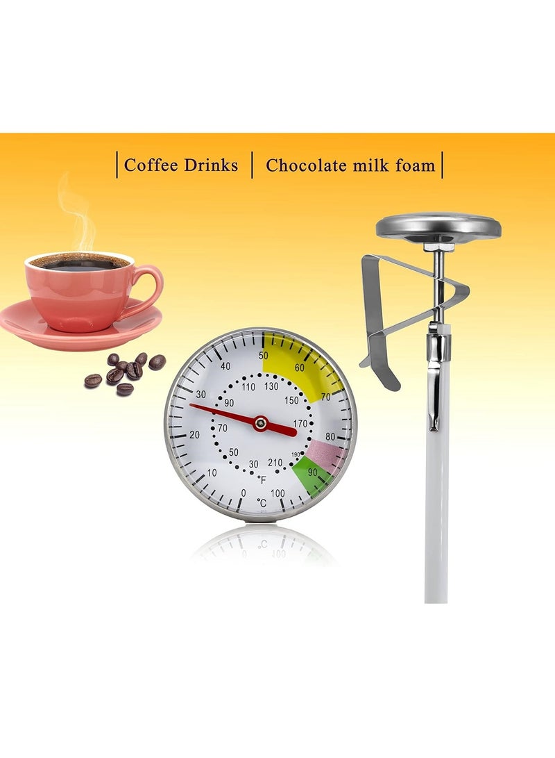 EqiEch Thermometer for Coffee Milk And Water Stainless Steel Silver Analog Colored 4.5*13.5cm - Image 5
