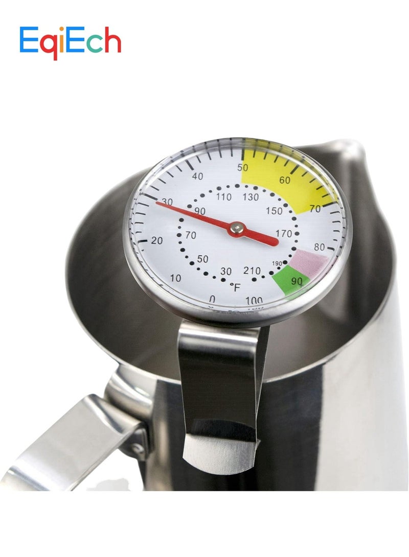 EqiEch Thermometer for Coffee Milk And Water Stainless Steel Silver Analog Colored 4.5*13.5cm - Image 1