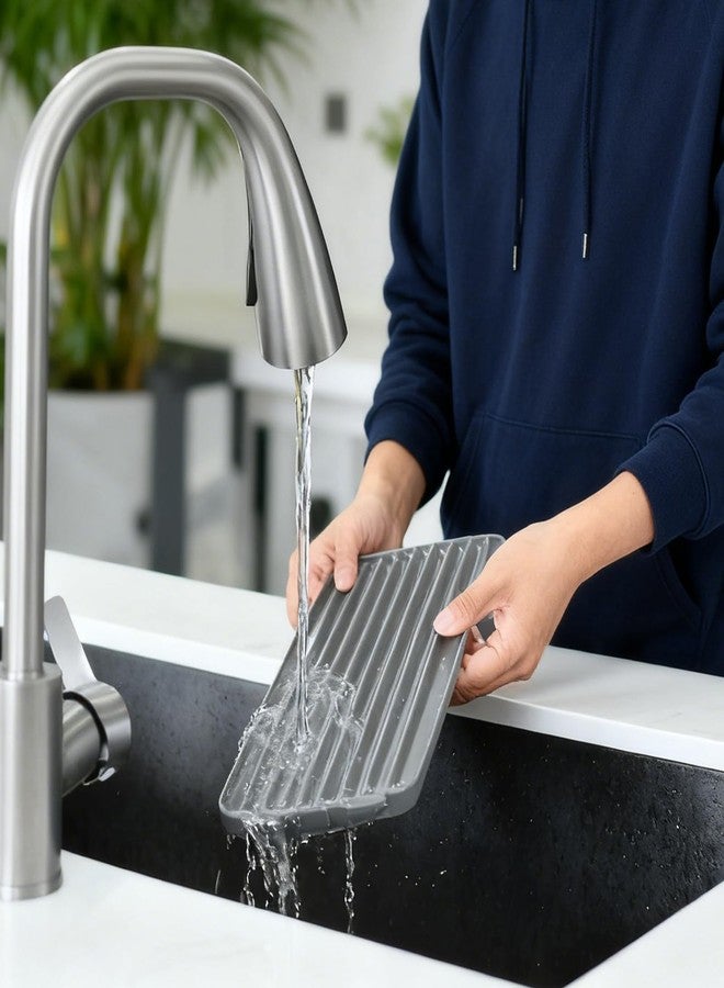 BJSSBJH Bottle Drying Rack,Coffee Mug Holder with Drain Tray for Coffee Cup,Water Cup(Silver) - Image 3