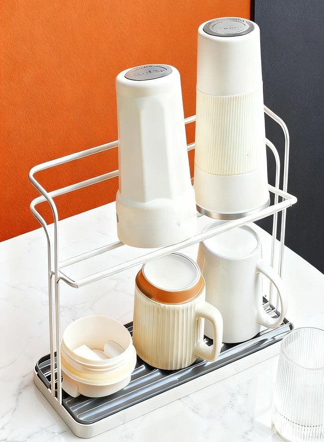 BJSSBJH Bottle Drying Rack,Coffee Mug Holder with Drain Tray for Coffee Cup,Water Cup(Silver) - Image 5