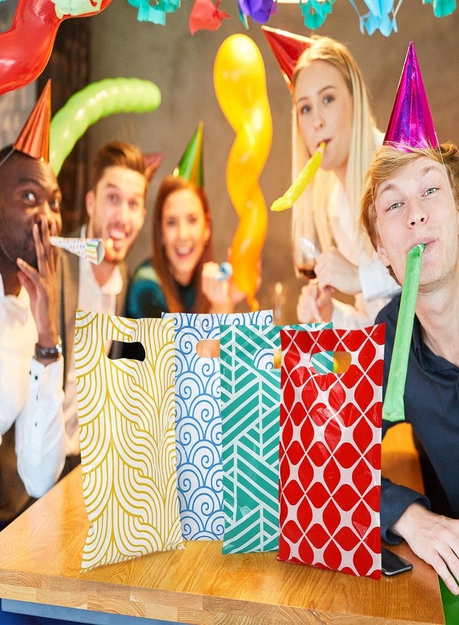 Blosssound 100 Pcs Plastic Gift Bags Bulk 6.69 x 9.84 Inches Assorted Color Plastic Party Favor Bags with Handles Treat Goodie Candy Wrapping for Festival Birthday Party Wedding Shop Retail Supplies - Image 5