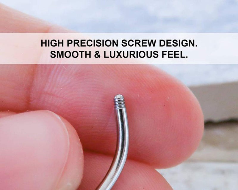 FECTAS 14g Belly Button Rings Surgical Steel CZ with Retainers Navel Ring Barbell for Women Body Piercing Jewelry Rose Gold Silver - Image 3