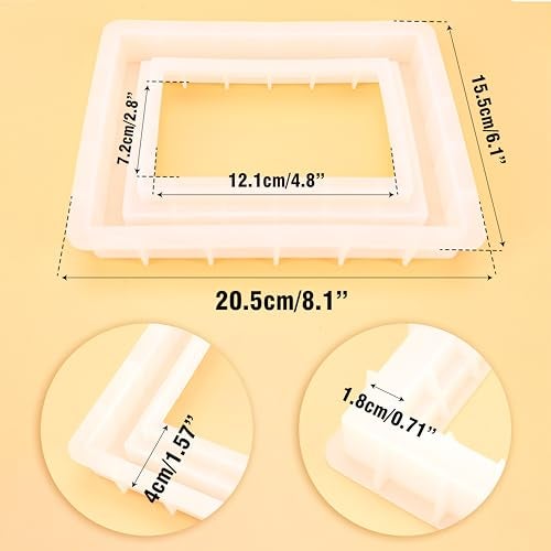 BuleVina Resin Picture Frame Mold - Epoxy Silicone Casting Mold for DIY Personalized Photo Crafts - Rectangle Shape for Home Table Decoration, Handmade Gifts (8x6 Inch) - Image 2