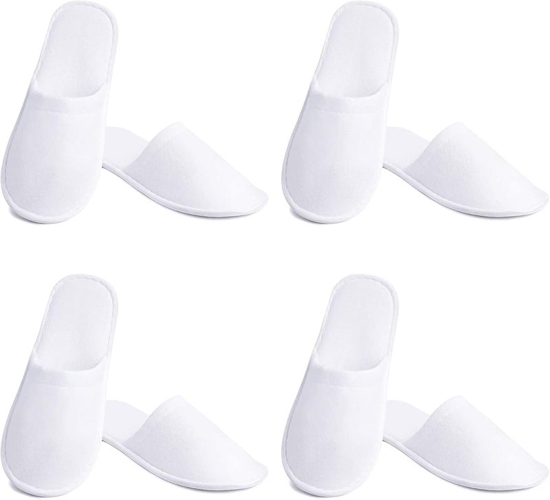 Haploon 24 Pairs Spa Slippers Cotton Velvet Closed Toe Slippers Disposable Spa Slippers Fit for US Men Size 10 and Women Size 11 for Hotel Home Guest Use