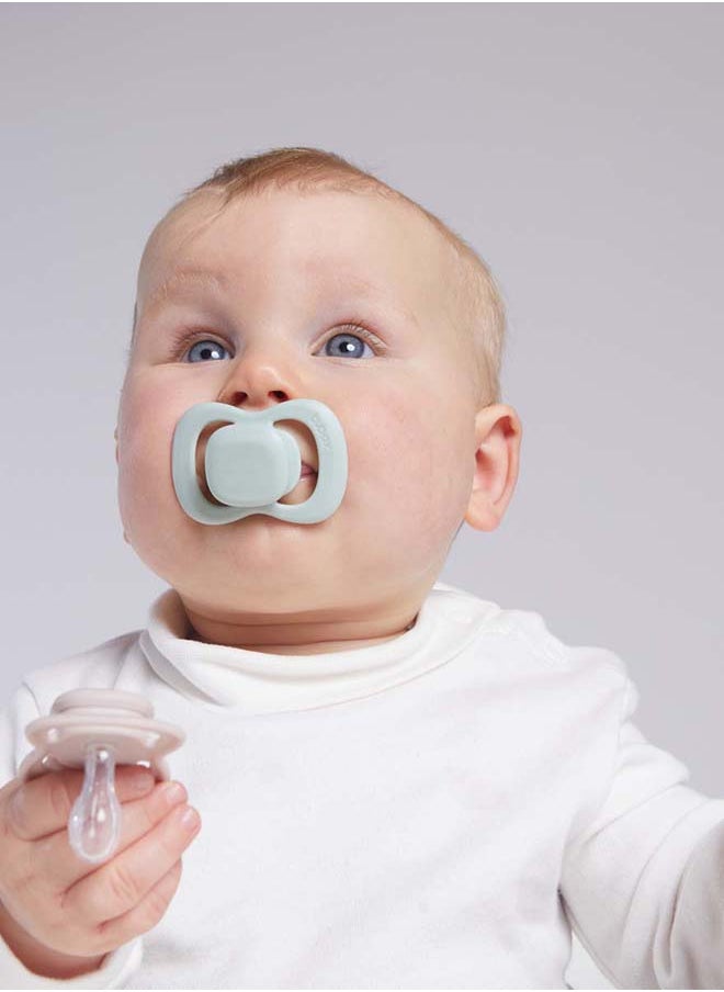 Designer Pacifier Silicone Size 2, 6M+, 2 Pieces, Sage/Vanilla