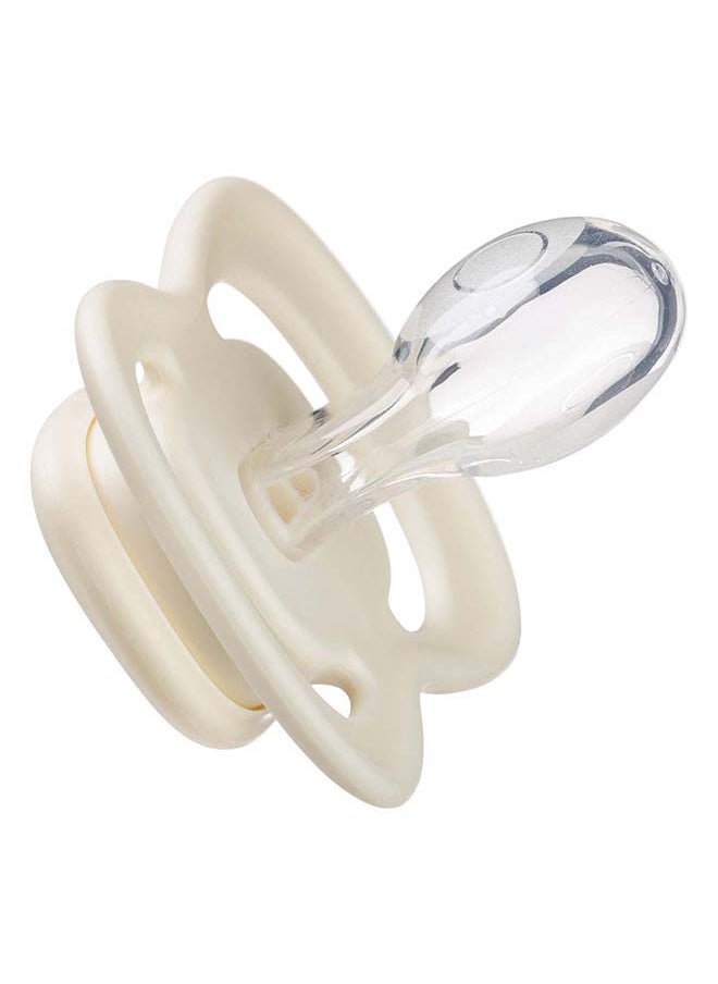 Designer Pacifier Silicone Size 2, 6M+, 2 Pieces, Sage/Vanilla