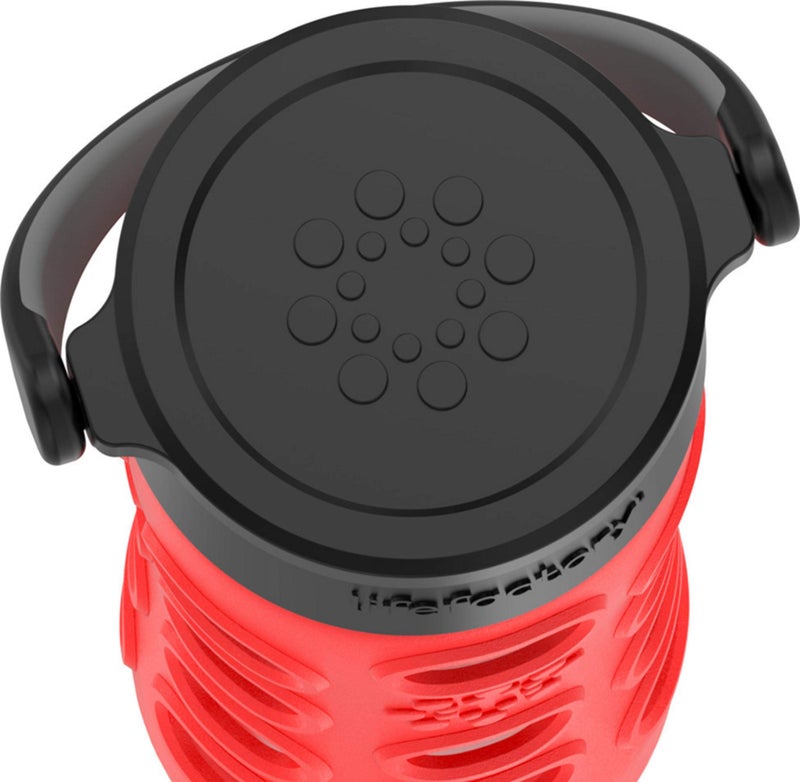 لايف فاكتوري LifeFactory 12 أونصة زجاجة ماء من الزجاج الخالي من BPA مع غطاء كلاسيكي وأكمام من الأكمام السيليكونة الحمراء - Image 5