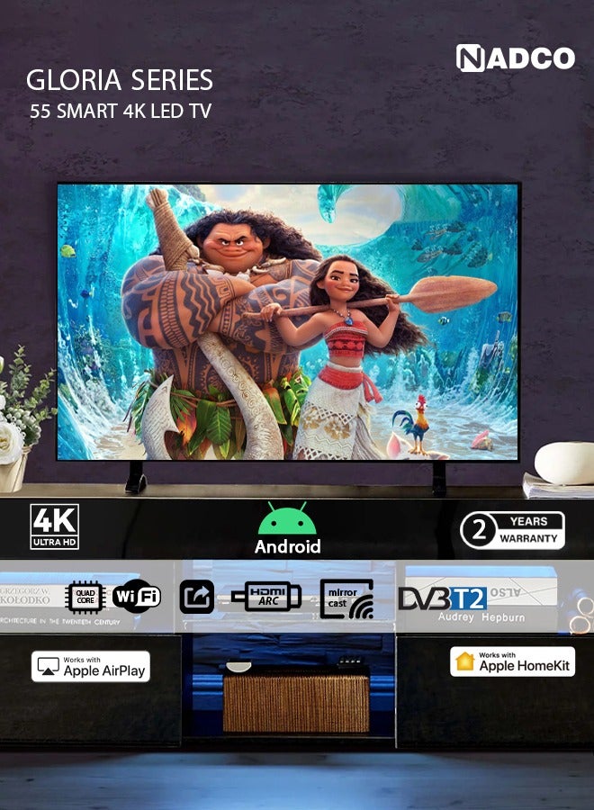 نادكو شاشة سمارت - اندرويد 13 - 55 بوصة - 4K UHD - LED - حامل جداري مجانا - NC-55T - Image 3