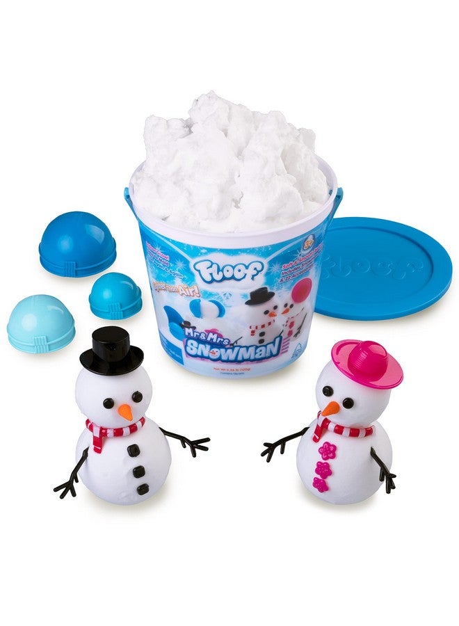 Play Visions Floof Modeling Clay - Reuseable Indoor Snow - Mr. & Mrs Snowman Set With Endless Creations and 22 Molding Accessories - Image 1
