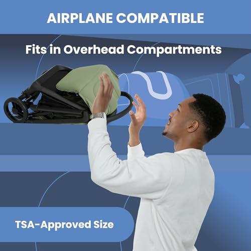 Delta Children Icon Ultra Compact Lightweight Everyday & Travel Stroller - One-Hand Fold - Only 15.6 lbs- Fits in Overhead Compartments - Greenguard Gold Certified - Multi-Position Recline, Sage Green - Image 4