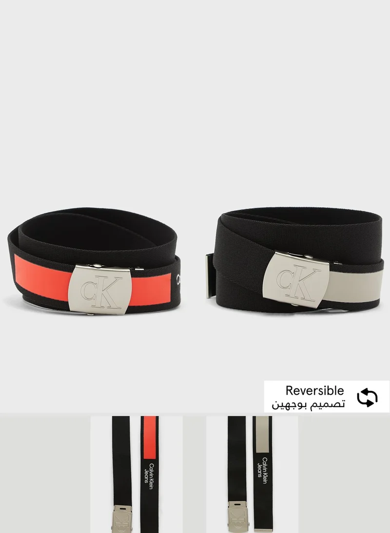CALVIN KLEIN Logo Hole Allocated Belt