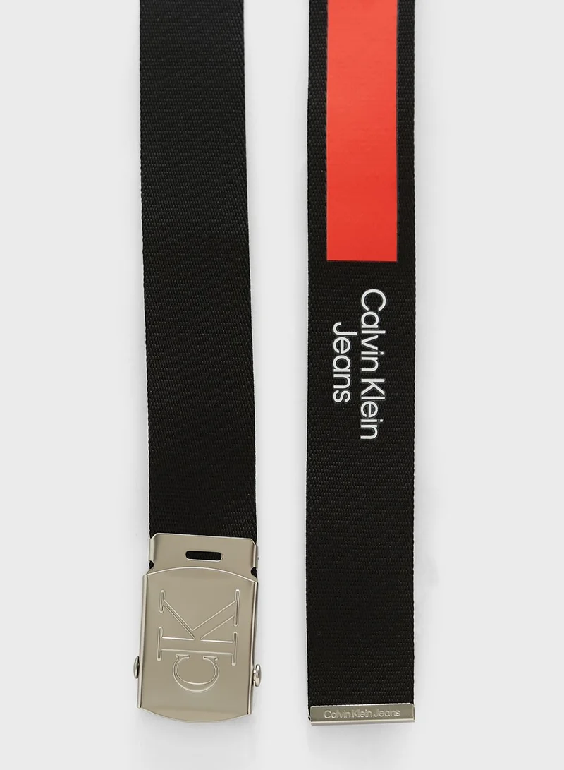 CALVIN KLEIN Logo Hole Allocated Belt