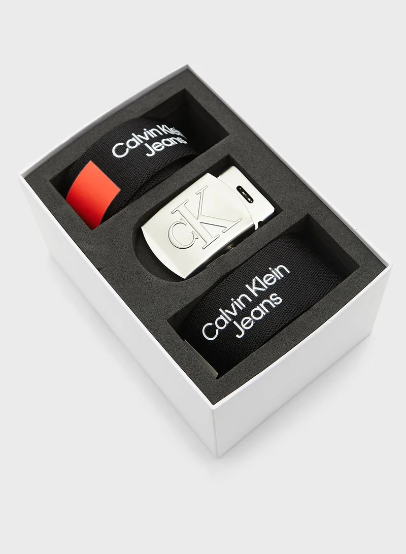 CALVIN KLEIN Logo Hole Allocated Belt