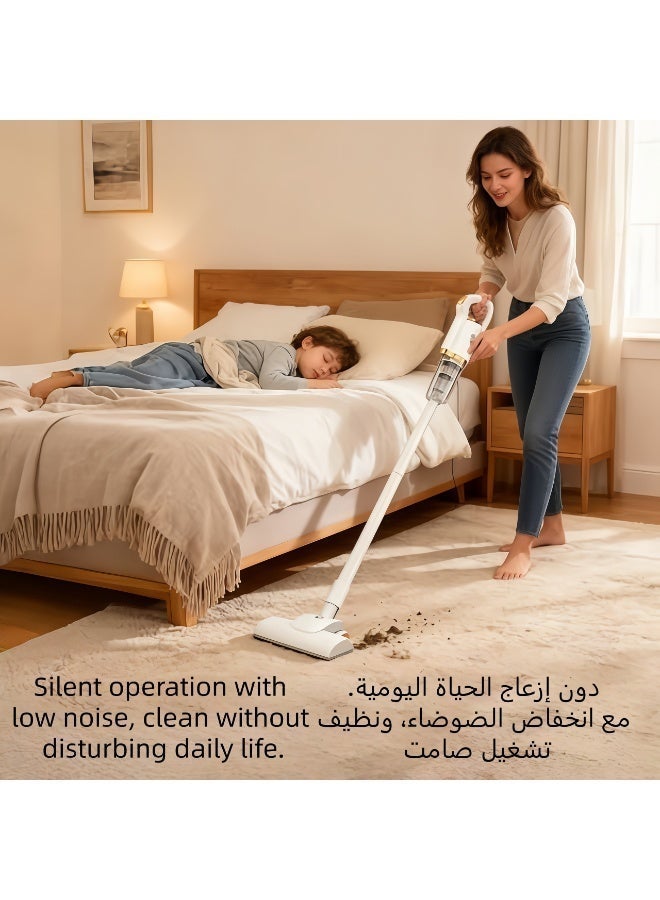 توهج شجاع مكنسة كهربائية محمولة يدوية | مكنسة كهربائية لاسلكية 2 في 1 | يدوية/عمودية | تشغيل هادئ 55 ديسيبل، قابلة لإعادة الشحن | مناسبة لأنواع الأرضيات المختلفة وشعر الحيوانات الأليفة | قابلة لإعادة الشحن عبر منفذ USB (أخضر) - Image 3