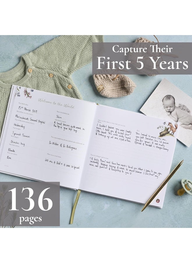 Bibi & Beau Baby Memory Book New Mom Gift - Your Story - Baby Record Book Photo Album - Gift for Newborn Baby Boy Girl, Great For Baby Showers (Forest) - Image 4
