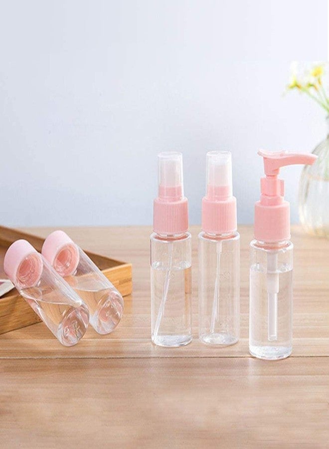 Ncry (7pcs) Travel Bottles for Toiletries - Refillable Empty Mini Small Container Travelling Kit Set for Shampoo, Cosmetics & Other Essentials - with Pouch (Random Colours) - Image 3