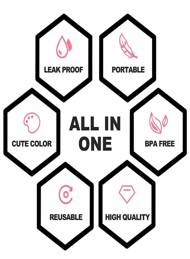 Ncry (7pcs) Travel Bottles for Toiletries - Refillable Empty Mini Small Container Travelling Kit Set for Shampoo, Cosmetics & Other Essentials - with Pouch (Random Colours) - Image 5