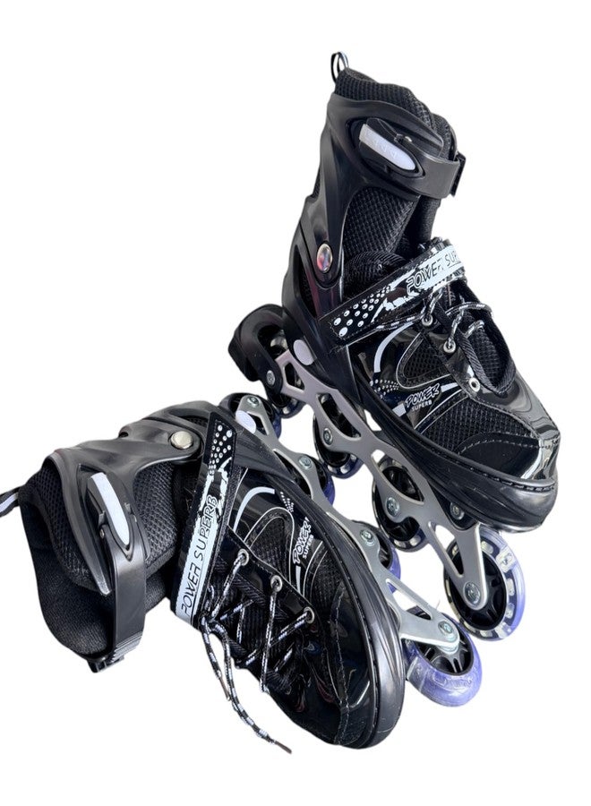Dorytoys Dorytoy Premium Adjustable Inline Roller Skates for Kids, Teens and Adults with Comfortable Secure Fit and Smooth High-Speed Wheels (Black) - Image 4