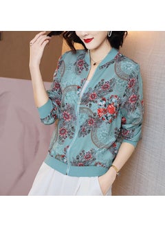 Generic 2024 Summer New Large Size Loose Fit Jacket Cardigan Top Short Jacket Trendy Printing Sun Protection Baseball Uniform For Women 3047# 