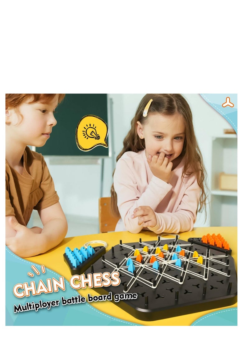 Large Size 13x12 Chain Triangle Chess Game,Fun Table Top Multiplayer Triangle Board Game,Triangle Rubber Band Game, Chain Triangle Chess,Chain Chess Desktop Puzzle Strategy Games for Kids and Adults - Image 3