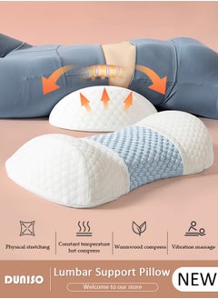DUNISO Lumbar Support Pillow for Sleeping, Memory Foam Lumbar Pillow for Low Back Pain Relief, Ergonomic Streamline Back Pillow, Back Support Pillow with Washable Zipper Cover, Lumbar Sleeping Pillow for Pregnancy Lower Back Pain Side Stomach Sleeper  - Image 1