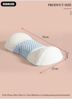 DUNISO Lumbar Support Pillow for Sleeping, Memory Foam Lumbar Pillow for Low Back Pain Relief, Ergonomic Streamline Back Pillow, Back Support Pillow with Washable Zipper Cover, Lumbar Sleeping Pillow for Pregnancy Lower Back Pain Side Stomach Sleeper  - Image 2
