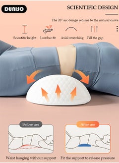DUNISO Lumbar Support Pillow for Sleeping, Memory Foam Lumbar Pillow for Low Back Pain Relief, Ergonomic Streamline Back Pillow, Back Support Pillow with Washable Zipper Cover, Lumbar Sleeping Pillow for Pregnancy Lower Back Pain Side Stomach Sleeper  - Image 4