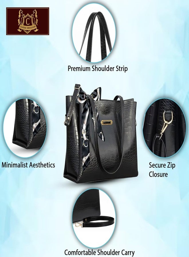 CLASSIC SMUGGLER Stylish Women’s Handbag | Premium PU Leather Shoulder Bag | Large Capacity Tote Purse | Zipper Closure | Office, Shopping & Party Use - Image 3