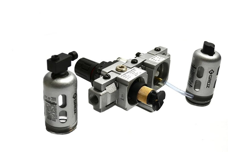 GROZ 60450 Air Filter - Regulator Combination and Lubricator - Modular 2 Piece, Polycarbonate Bowl, Miniature-1/4” NPT, 18 CFM - Image 3