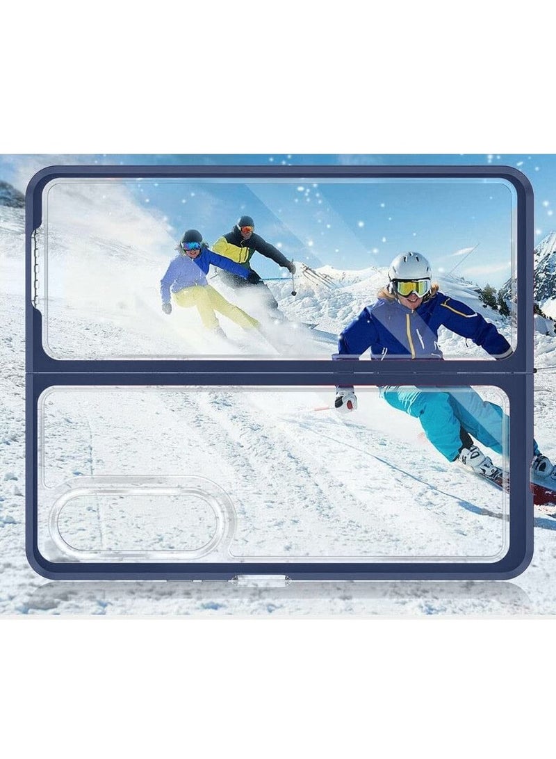 CATANES جراب شفاف هجين مقاوم للصدمات من مادة TPU الناعمة مع مصد صلب مضاد للسقوط لهاتف Samsung Galaxy Z Fold 4، أزرق - Image 5