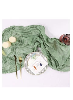 Generic Translucent Table Runner Chessian Tablecloth for Wedding Reception Bridal Shower Party Decoration Table Centerpiece 90400CM Green  - Image 4