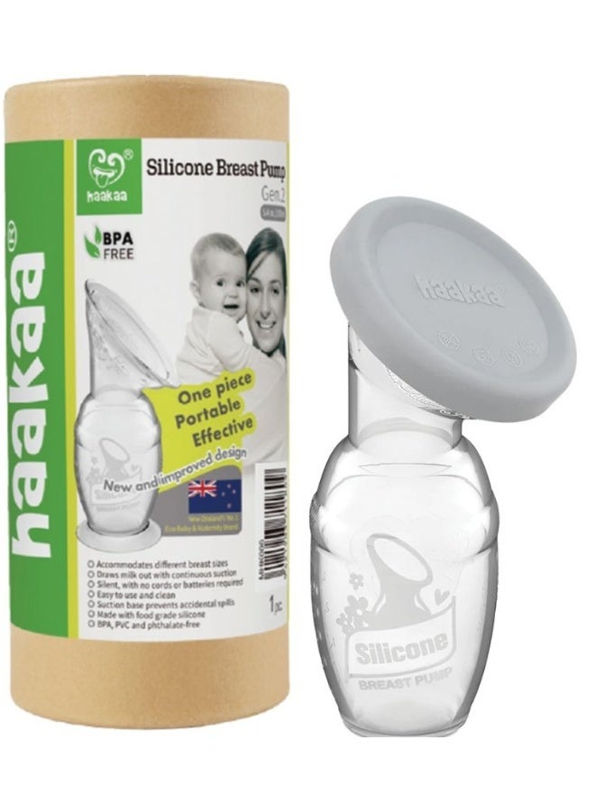 100ml Silicone Breast Pump + Cap - Grey
