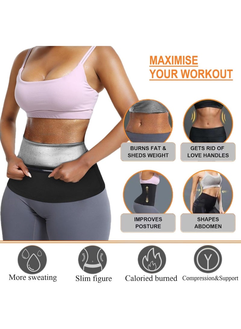PTTIMFFM Neoprene-Free Thermo Waist Trimmer Belt for Men & Women, Sweat-Boosting Sauna Trainer for Belly Fat Burn, Back Support & Slimming (Waist 81–97 cm, Hips 99–114 cm) - Image 5