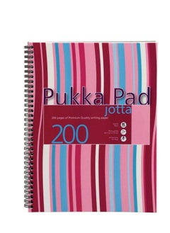 Pukka Pad Pukka Wiro Stripes Jotta Pad, JP018PK, A4, 80 gsm, 200 Pages, Pink 