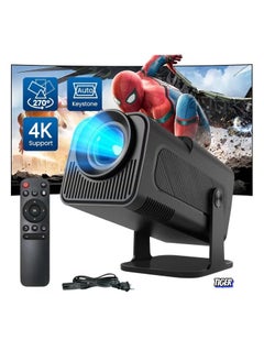 TIGER Mini Projector HY320 – 4K FHD 1080P Smart Projector with Auto Keystone, 10000 Lumens Brightness, WiFi 6 & BT 5.0, 180° Rotation, Built-in Android 11.0, Outdoor Portable Projector – EU Plug  - Image 1