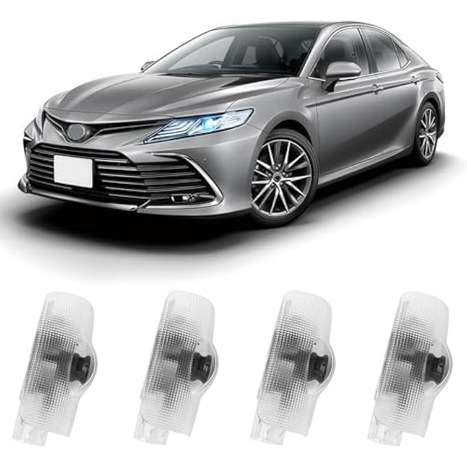 ريحني 4 قطع من مصابيح باب السيارة، شعار بروجيكتور، متوافق مع: هايلاندر، كامري، 4 رانر، سيينا، كورولا، تندرا، بريوس، فينزا، برادو، سيكويا، ريز، بريفيا، ألفا روميو، نموذج ثلاثي الأبعاد، مصابيح بروجيكتور ترحيبية للسيارة - Image 1