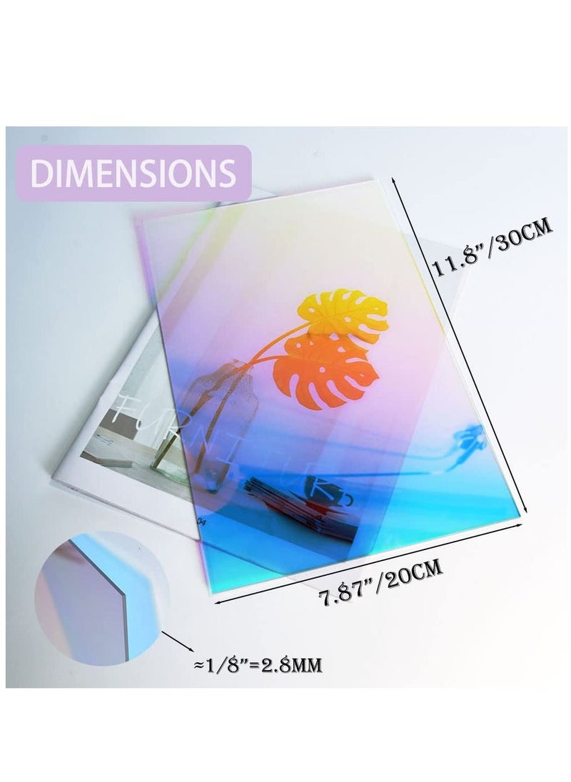 Generic - 8X12" Iridescent Acrylic Sheet, 4 Pack Colored Acrylic Sheets for Crafts,Signs,Pantings DIY Display Projects, 200x300x2.8MM - Image 1