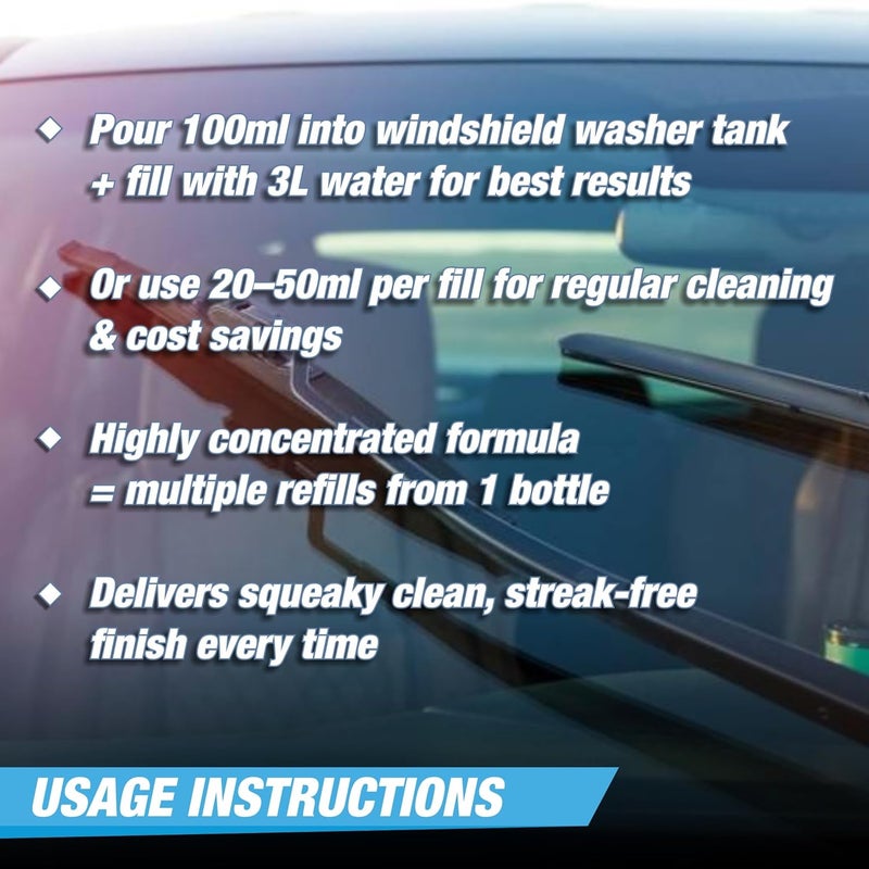 Wavex Windshield Washer Fluid for Car (5L) | Car Windshield Cleaner Concentrate | Lubricates Glass Cleaner Wiper, Prevents Scratches, Works well as a Glass Cleaner, Contains De-Icer Formulation - Image 2