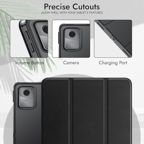 Robustrion Cover for Lenovo Idea Tab 11 inch Cover Case, Trifold Flip Cover Case for Lenovo Idea Tab Cover 11" Tablet with Translucent Back [Auto Sleep Wake Support] - Black - Image 5