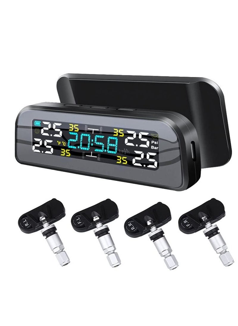 Y&D Tire Pressure Monitoring System Solar Monitor Universal Wireless Car Alarm Waterproof External Sensors for Rv Trailer  - Image 1
